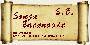 Sonja Bacanović vizit kartica